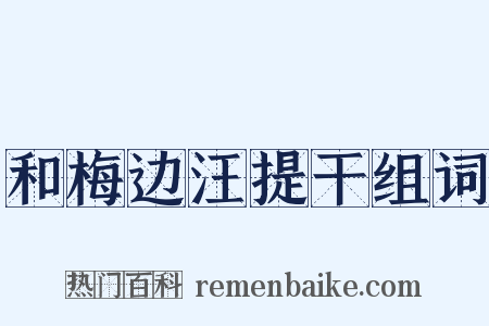 和梅边汪提干组词是什么意思的图片